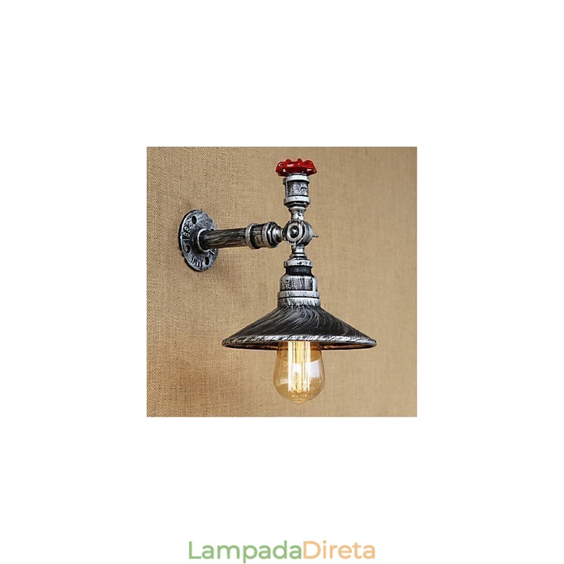 Pintura rústica de chalé para arandelas de parede com luz ambiente, luminária de parede prata