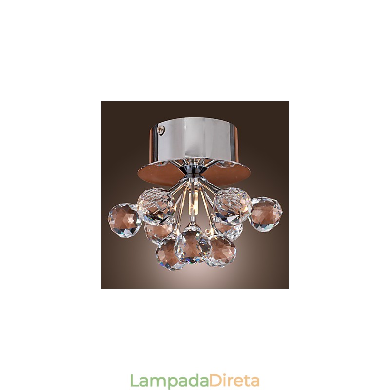 Mini estilo moderno e contemporâneo de cristal cromado metal embutido