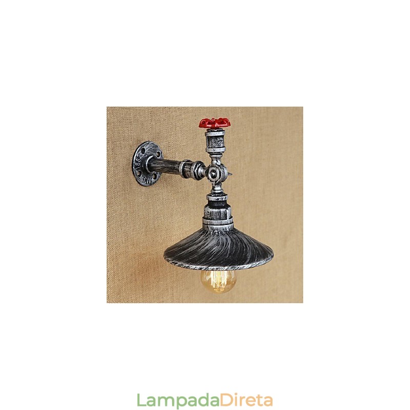 Pintura rústica de chalé para arandelas de parede com luz ambiente, luminária de parede prata