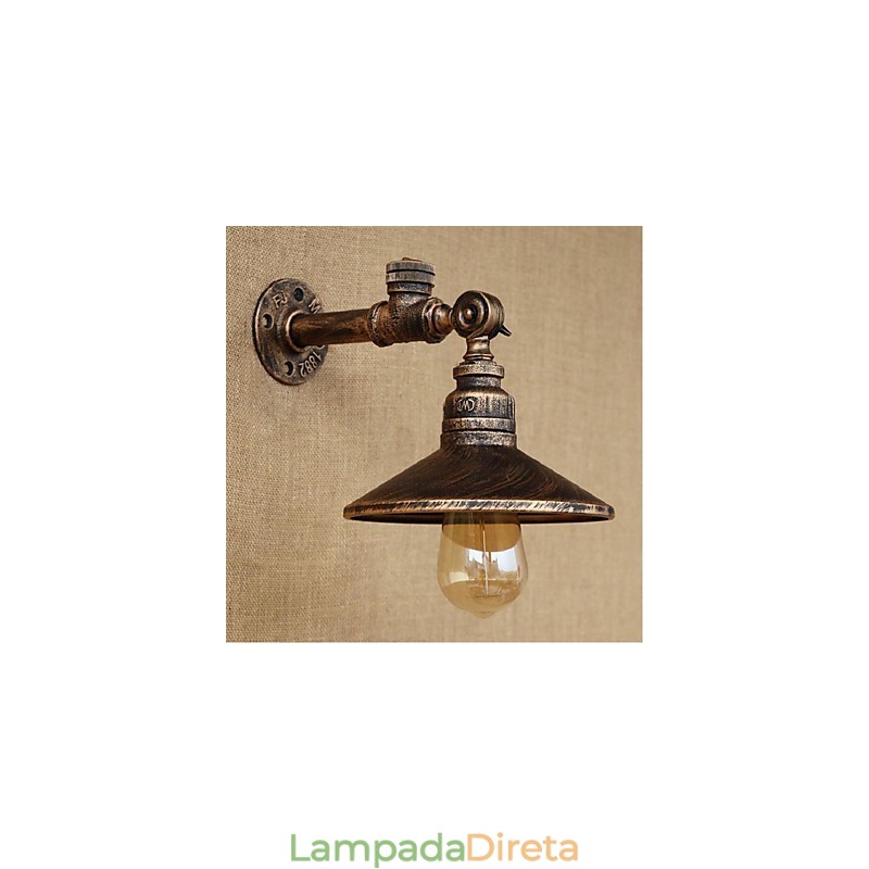 Pintura rústica de chalé para arandelas de parede com luz ambiente