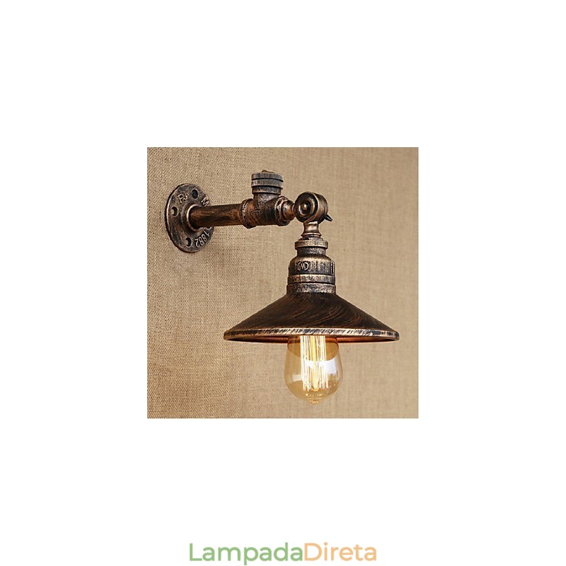 Pintura rústica de chalé para arandelas de parede com luz ambiente