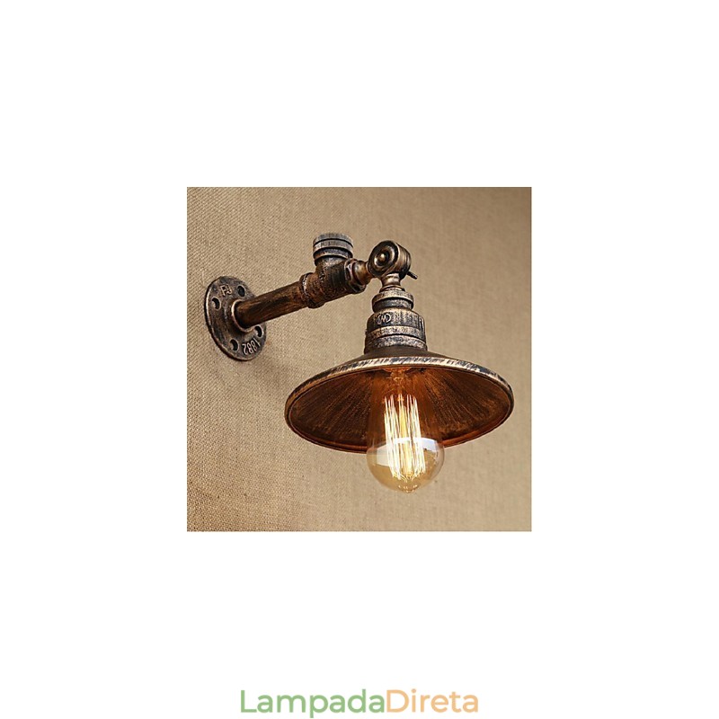 Pintura rústica de chalé para arandelas de parede com luz ambiente