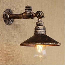 Pintura rústica de chalé para arandelas de parede com luz ambiente