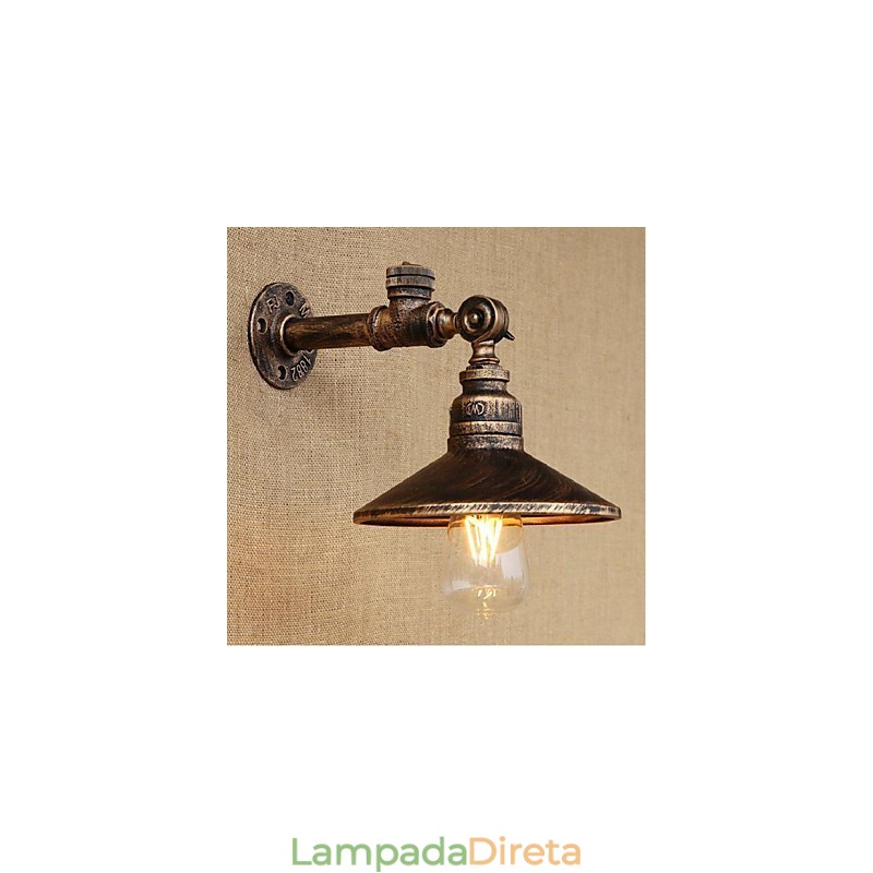 Pintura rústica de chalé para arandelas de parede com luz ambiente
