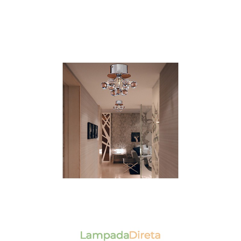 Mini estilo moderno e contemporâneo de cristal cromado metal embutido