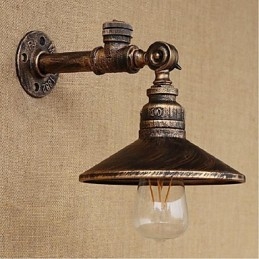 Pintura rústica de chalé para arandelas de parede com luz ambiente