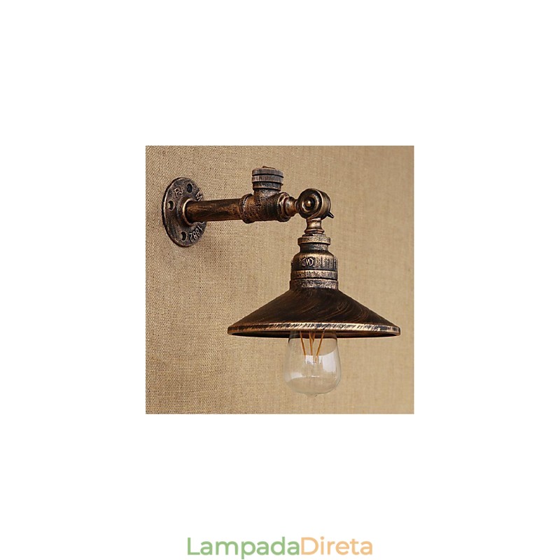 Pintura rústica de chalé para arandelas de parede com luz ambiente