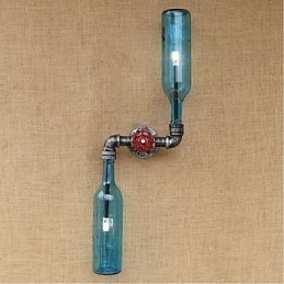 Luminária de parede rústica Lodge Brass para iluminação ambiente, luz de parede azul