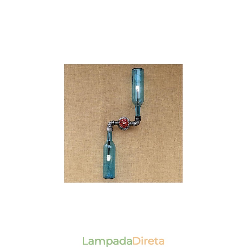 Luminária de parede rústica Lodge Brass para iluminação ambiente, luz de parede azul