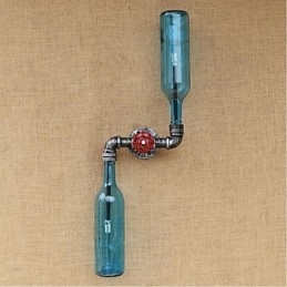 Luminária de parede rústica Lodge Brass para iluminação ambiente, luz de parede azul