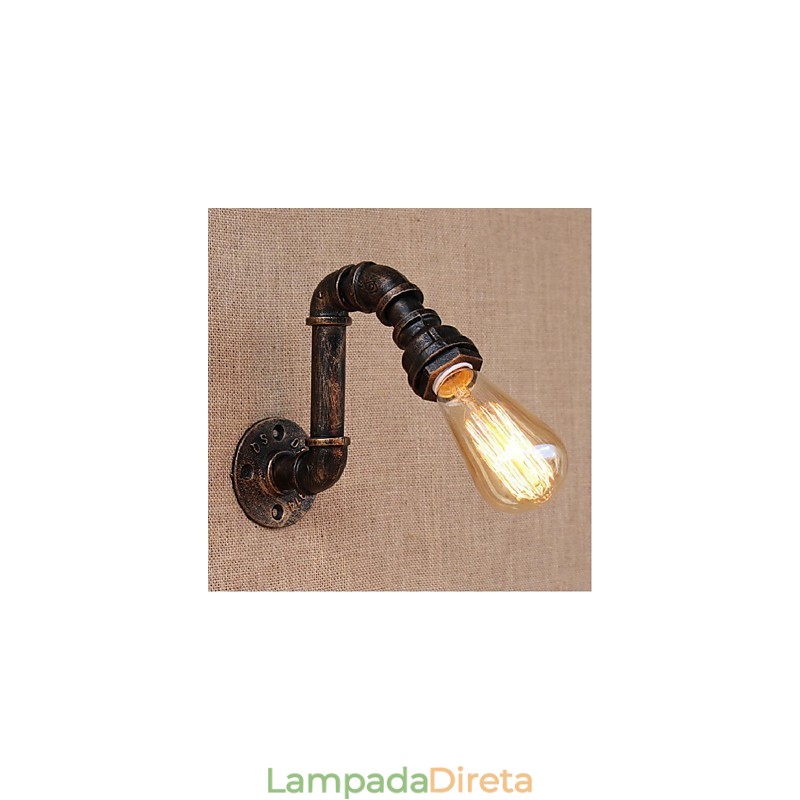 Nostalgia Simple Water Pipe Decorativo Pequeno Luminária de Parede Luz de Parede