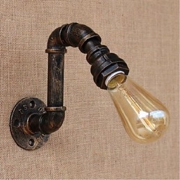 Nostalgia Simple Water Pipe Decorativo Pequeno Luminária de Parede Luz de Parede