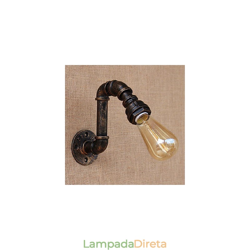 Nostalgia Simple Water Pipe Decorativo Pequeno Luminária de Parede Luz de Parede
