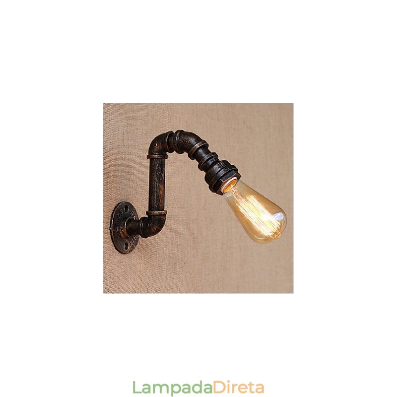 Nostalgia Simple Water Pipe Decorativo Pequeno Luminária de Parede Luz de Parede