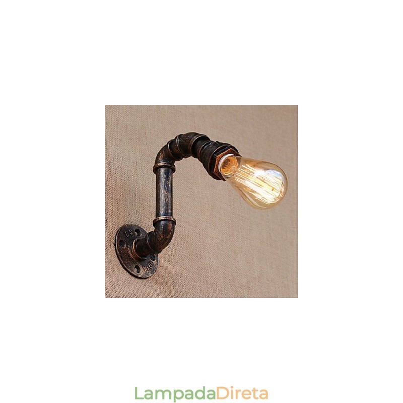 Nostalgia Simple Water Pipe Decorativo Pequeno Luminária de Parede Luz de Parede