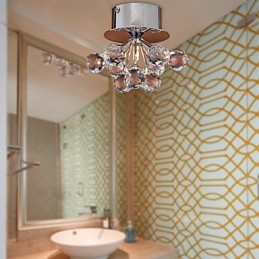 Mini estilo moderno e contemporâneo de cristal cromado metal embutido