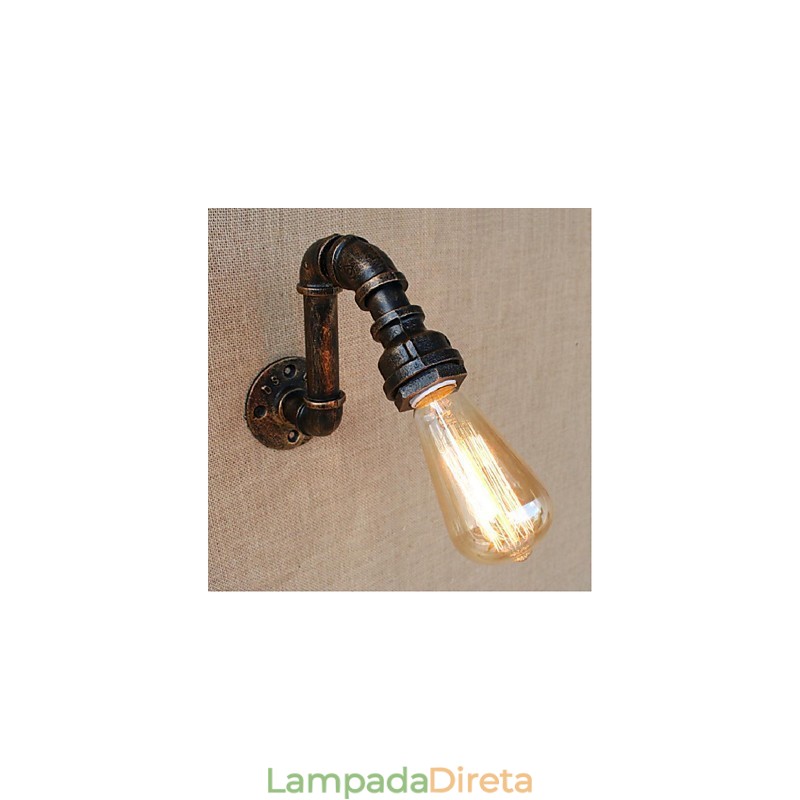 Nostalgia Simple Water Pipe Decorativo Pequeno Luminária de Parede Luz de Parede