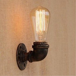 Nostalgia Simple Water Pipe Decorativo Pequeno Luminária de Parede Luz de Parede