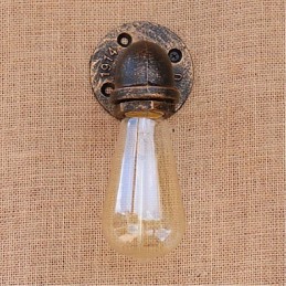 Nostalgia Simple Water Pipe Decorativo Pequeno Luminária de Parede Luz de Parede