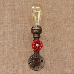 Nostalgia Simple Water Pipe Decorativo Pequeno Luminária de Parede Luz de Parede