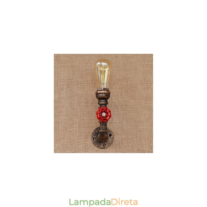 Nostalgia Simple Water Pipe Decorativo Pequeno Luminária de Parede Luz de Parede