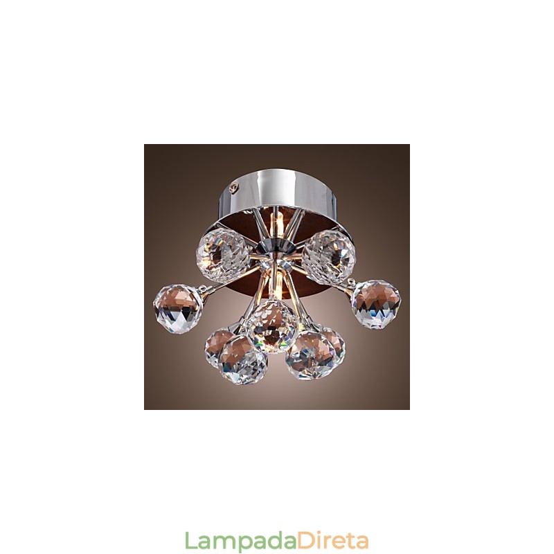 Mini estilo moderno e contemporâneo de cristal cromado metal embutido