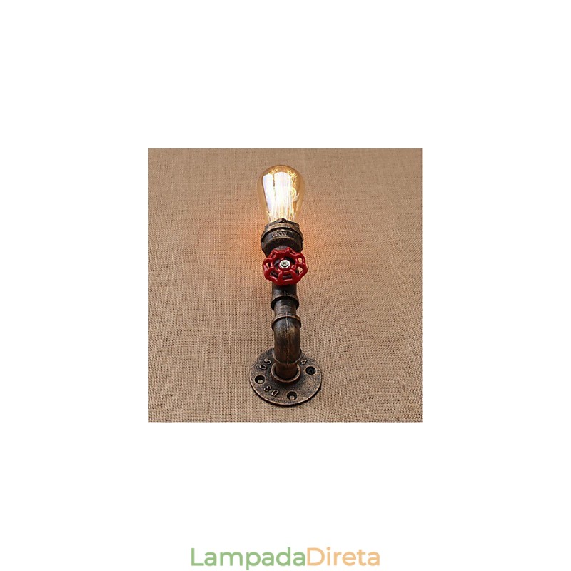 Nostalgia Simple Water Pipe Decorativo Pequeno Luminária de Parede Luz de Parede