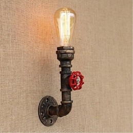 Nostalgia Simple Water Pipe Decorativo Pequeno Luminária de Parede Luz de Parede