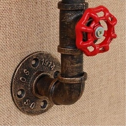 Nostalgia Simple Water Pipe Decorativo Pequeno Luminária de Parede Luz de Parede