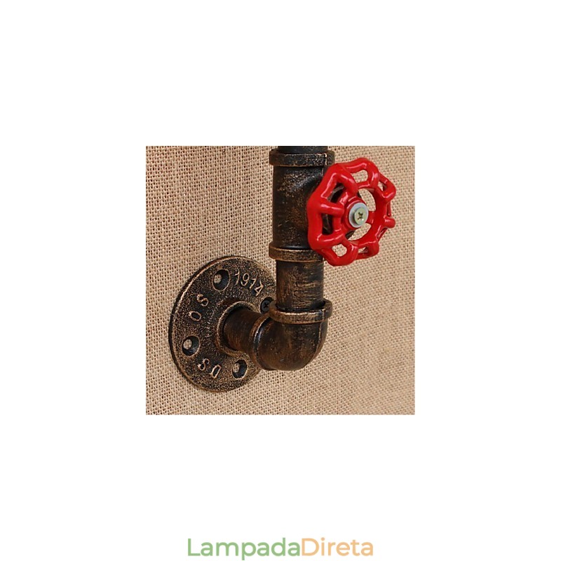 Nostalgia Simple Water Pipe Decorativo Pequeno Luminária de Parede Luz de Parede
