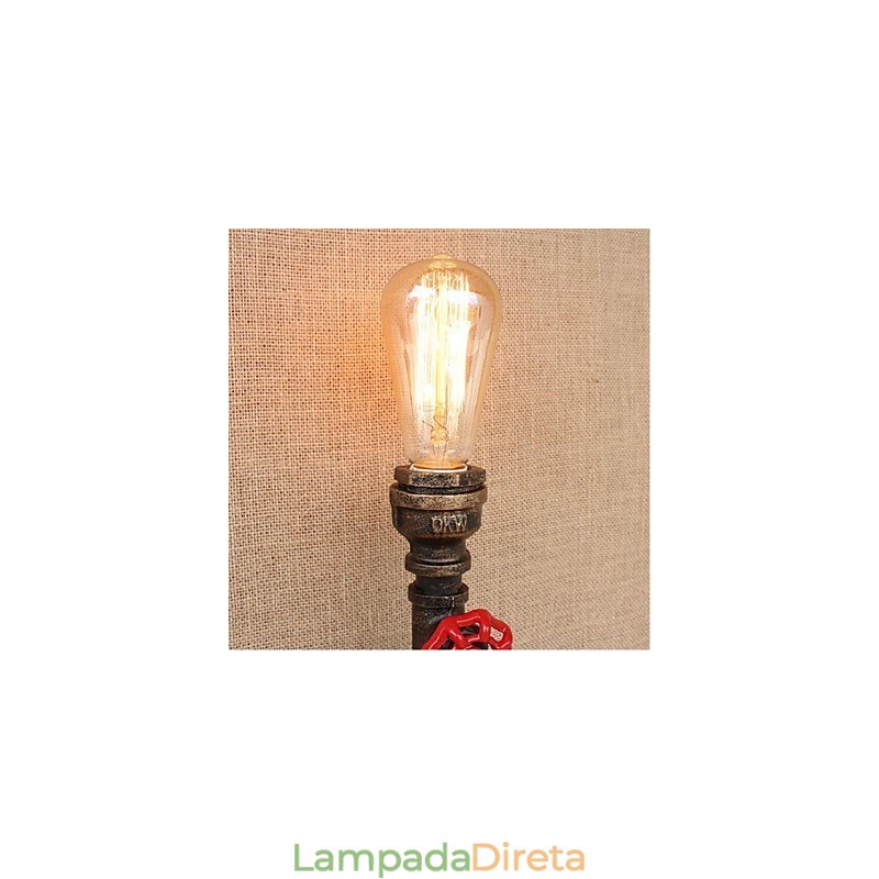 Nostalgia Simple Water Pipe Decorativo Pequeno Luminária de Parede Luz de Parede