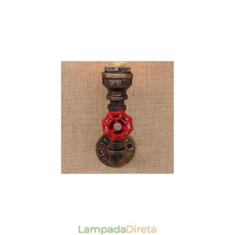 Nostalgia Simple Water Pipe Decorativo Pequeno Luminária de Parede Luz de Parede