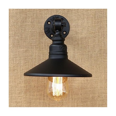 Luminária de parede estilo industrial nórdico com cano de água, luminária de parede preta Luminária de parede estilo industrial nórdico com cano de água, luminária de parede preta