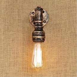 Pintura rústica de chalé para arandelas de parede com luz ambiente