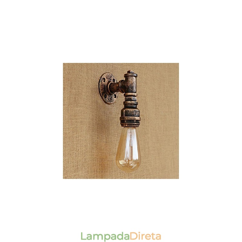 Pintura rústica de chalé para arandelas de parede com luz ambiente