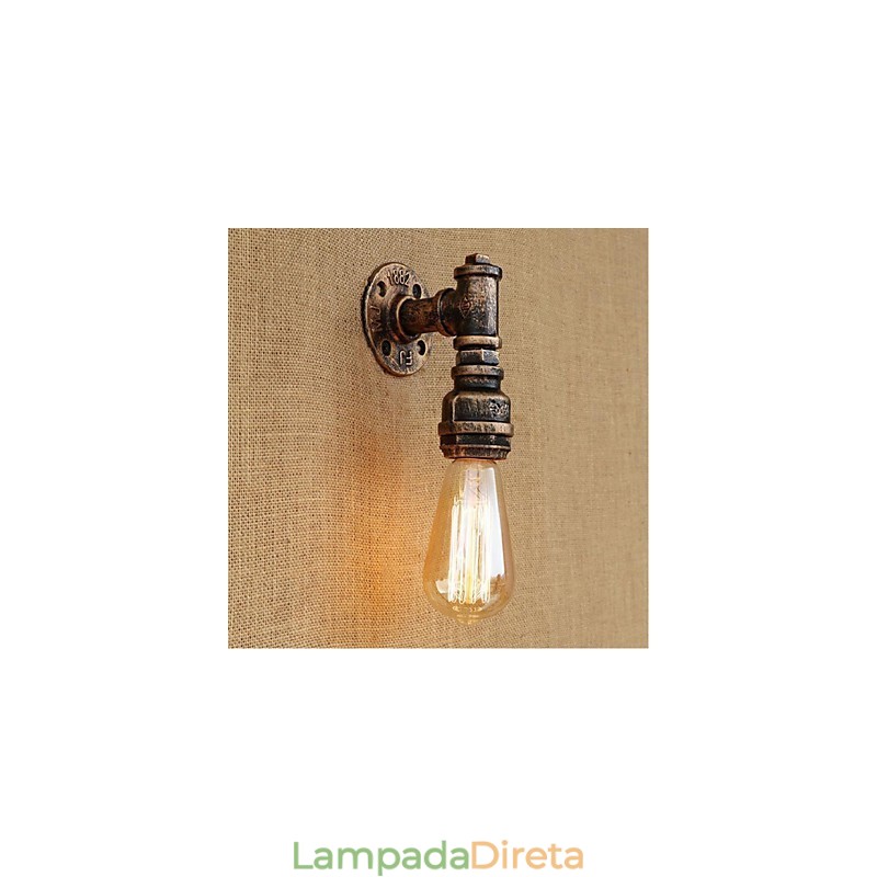 Pintura rústica de chalé para arandelas de parede com luz ambiente