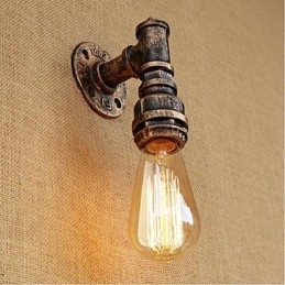 Pintura rústica de chalé para arandelas de parede com luz ambiente
