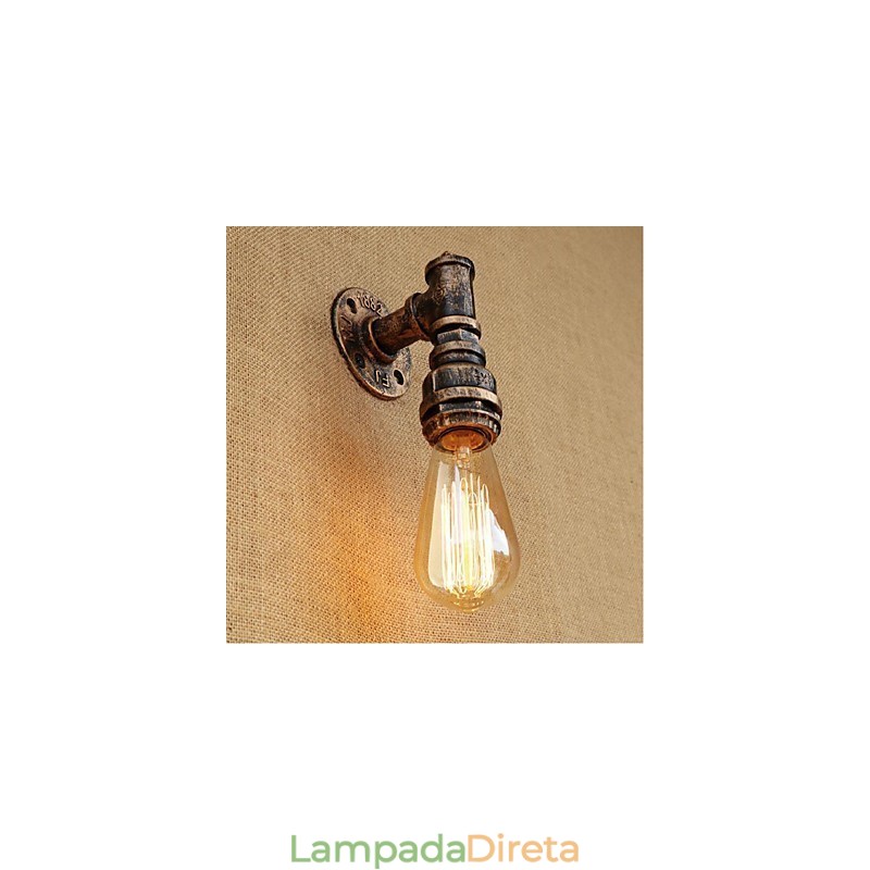 Pintura rústica de chalé para arandelas de parede com luz ambiente