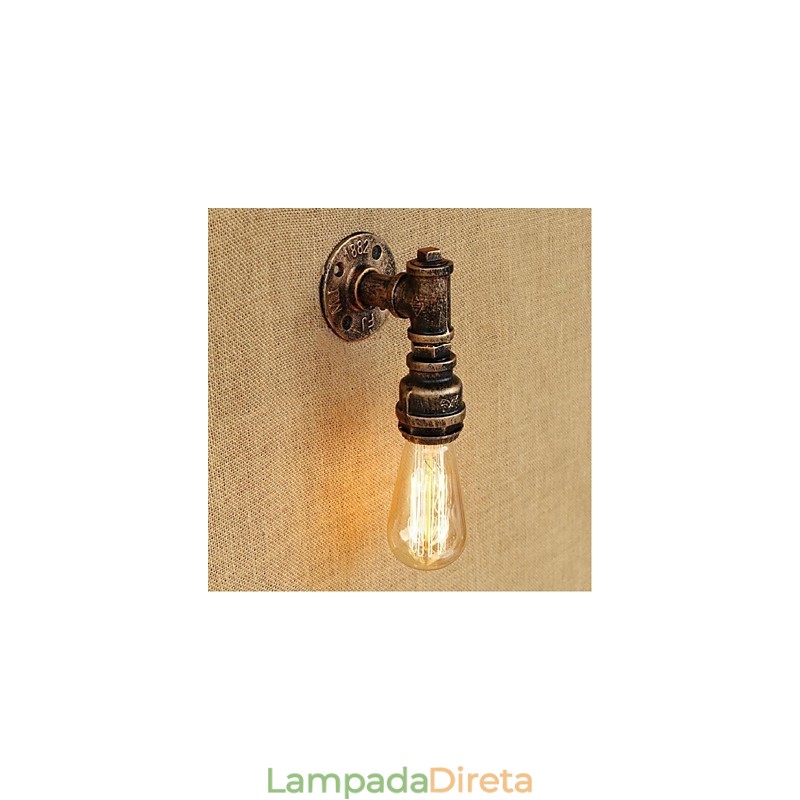 Pintura rústica de chalé para arandelas de parede com luz ambiente