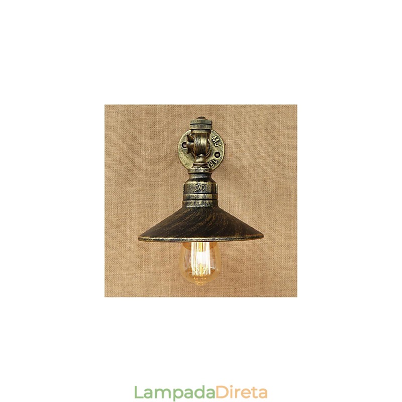 Pintura rústica de chalé para arandelas de parede com luz ambiente
