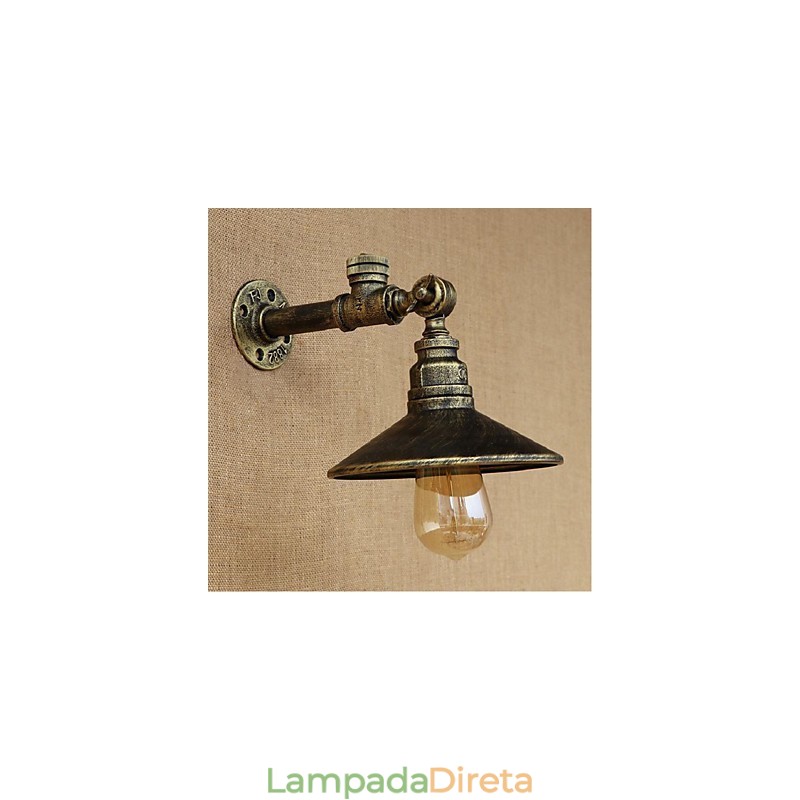 Pintura rústica de chalé para arandelas de parede com luz ambiente