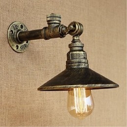 Pintura rústica de chalé para arandelas de parede com luz ambiente