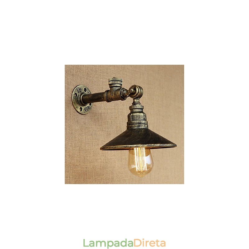 Pintura rústica de chalé para arandelas de parede com luz ambiente