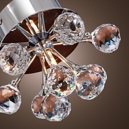 Mini estilo moderno e contemporâneo de cristal cromado metal embutido