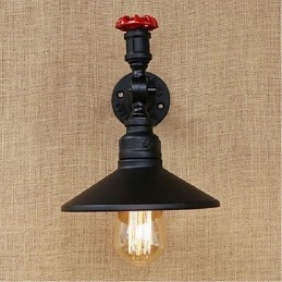 Pintura rústica de chalé para arandelas de parede com luz ambiente, luminária de parede preta