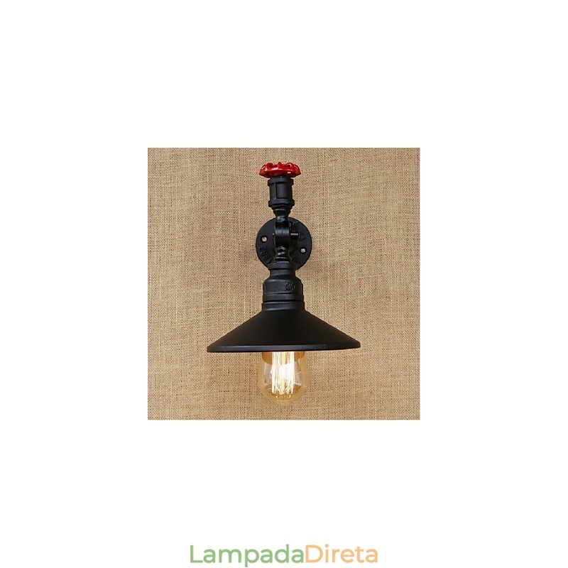 Pintura rústica de chalé para arandelas de parede com luz ambiente, luminária de parede preta