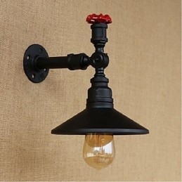 Pintura rústica de chalé para arandelas de parede com luz ambiente, luminária de parede preta