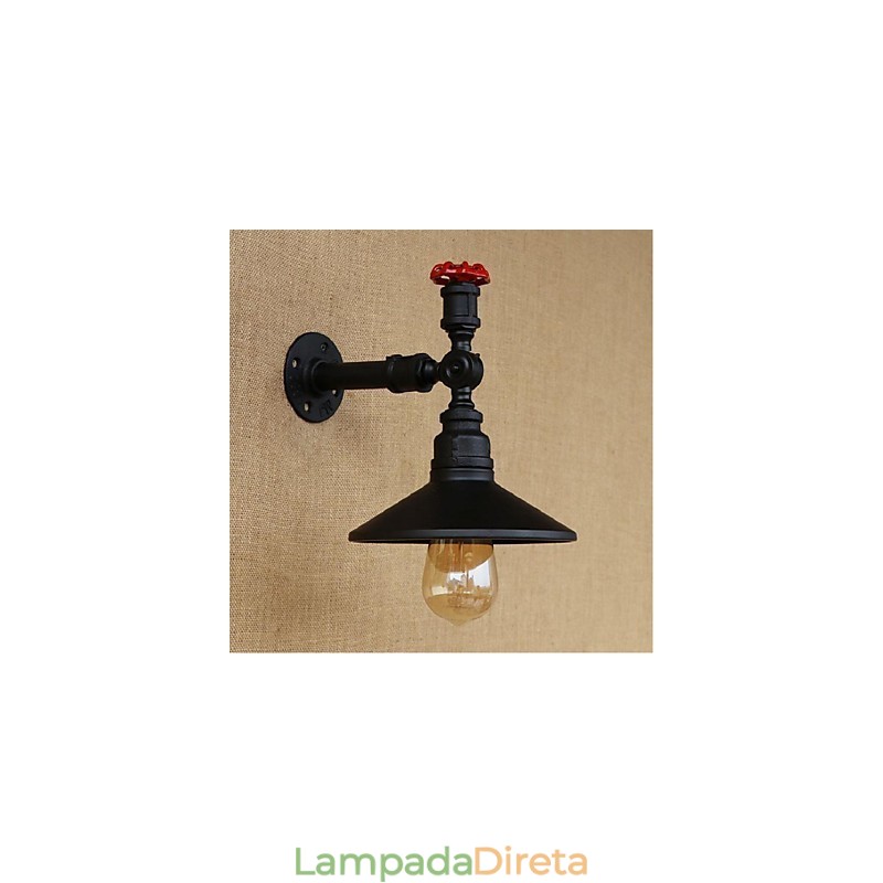 Pintura rústica de chalé para arandelas de parede com luz ambiente, luminária de parede preta