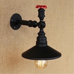 Pintura rústica de chalé para arandelas de parede com luz ambiente, luminária de parede preta