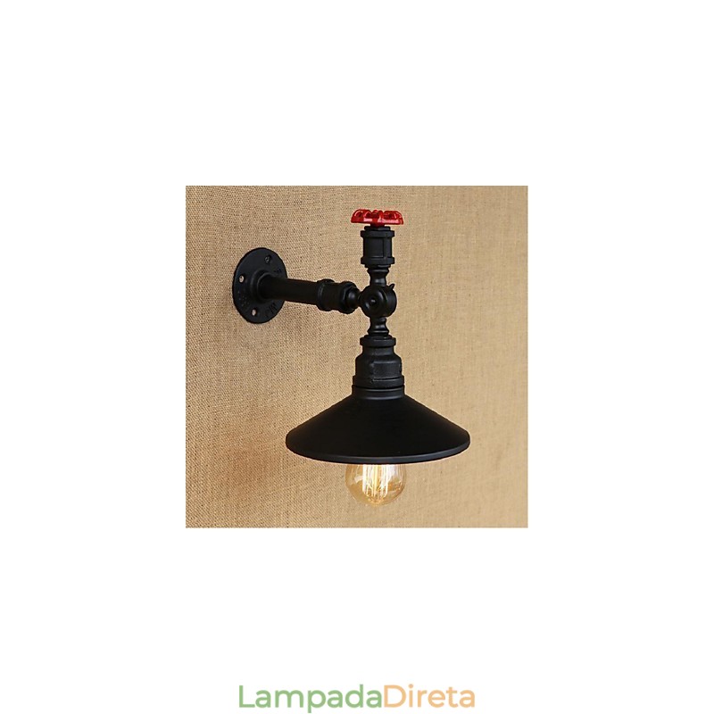 Pintura rústica de chalé para arandelas de parede com luz ambiente, luminária de parede preta